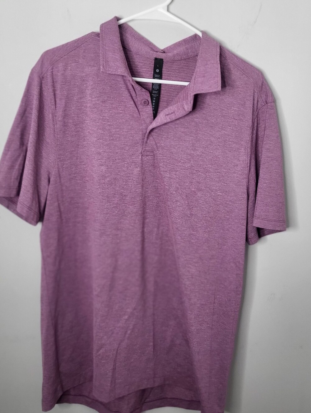 Lululemon Men's Heather Polo Shirt - Casual Short Sleeve Sz Large